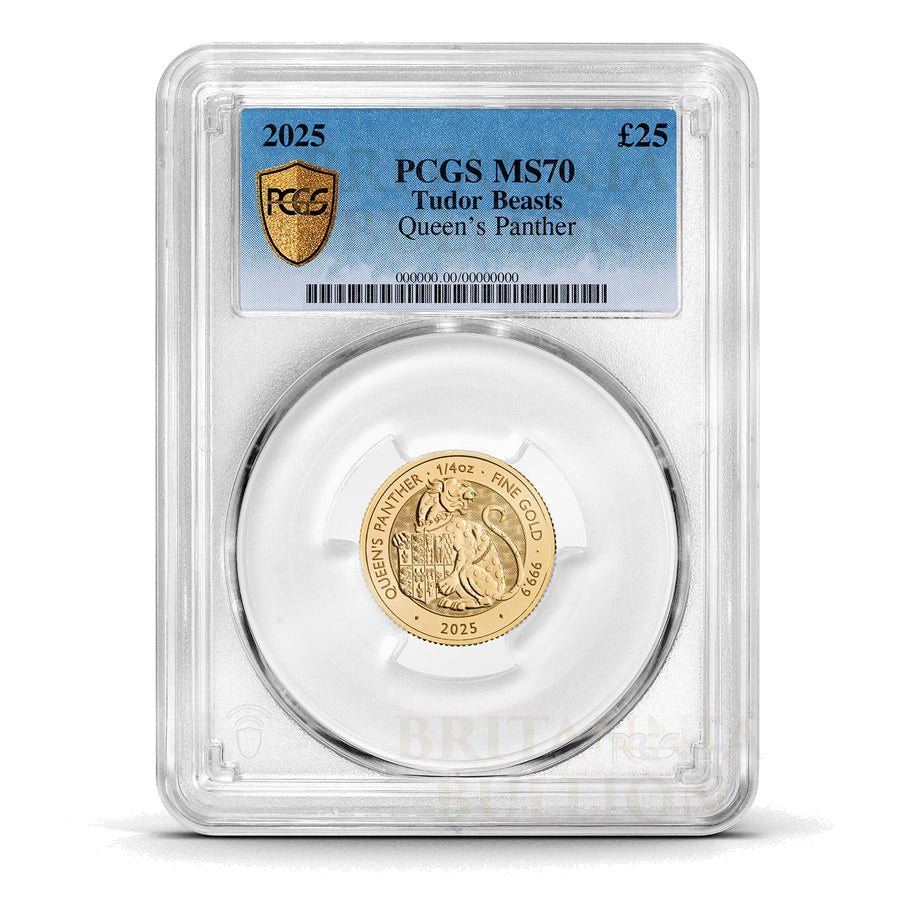 2025 1/4oz Gold Tudor Beast Queens Panther Certified Coin