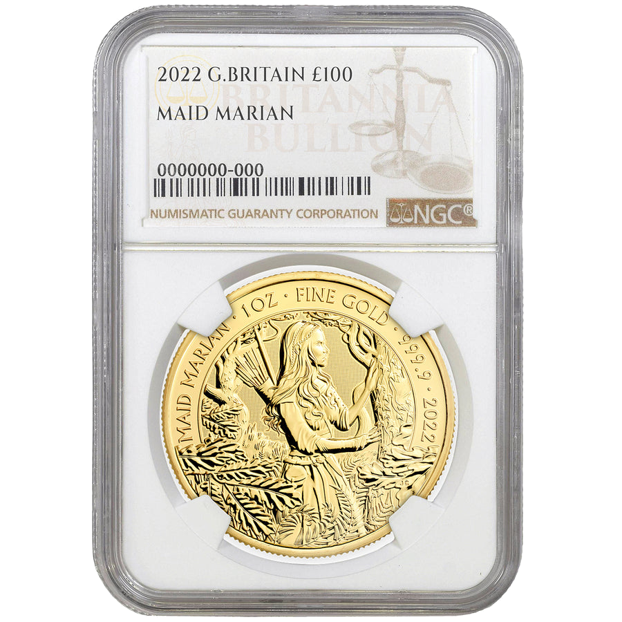 NGC 2022 1oz Gold Maid Marian - Myths & Legends Coin