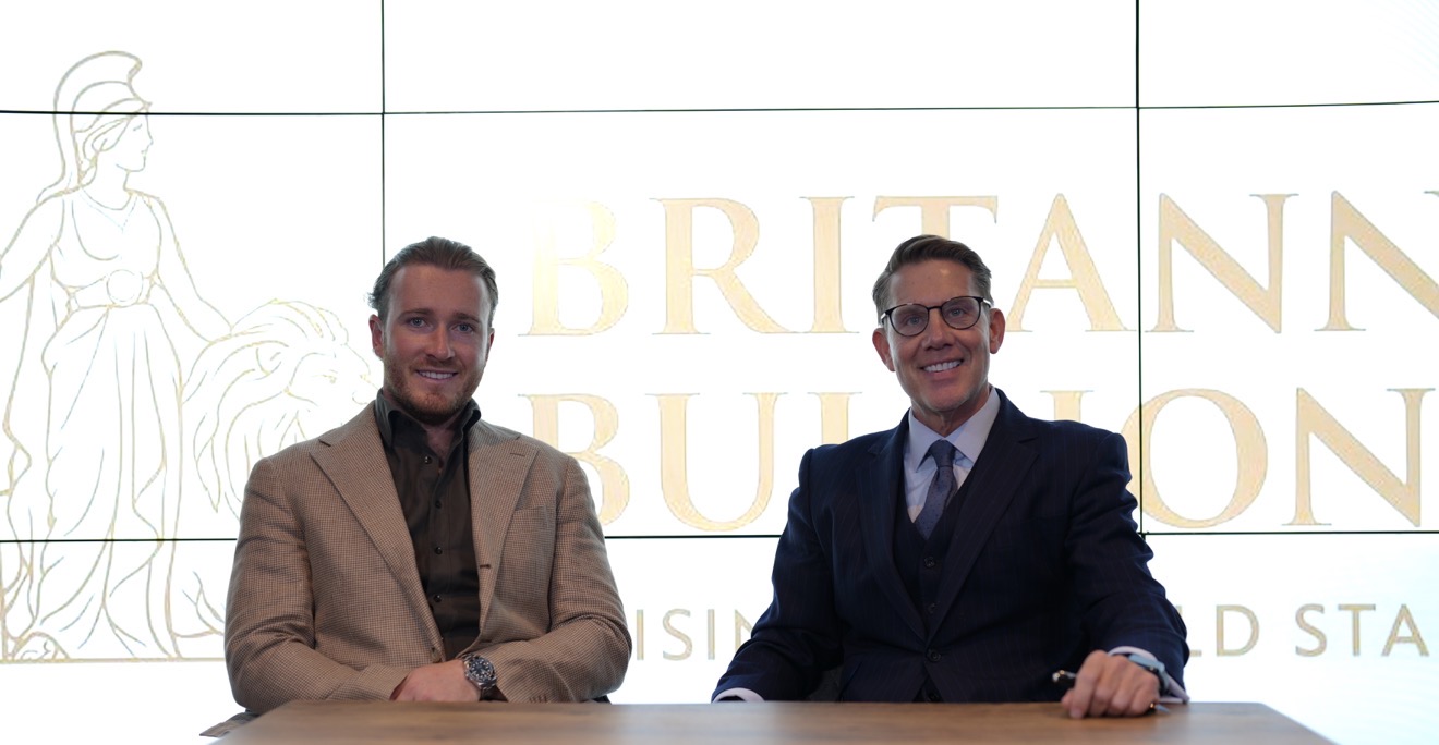 Britannia Bullion podcast hosts seated at the studio desk